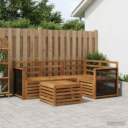 Outdoor Sofa Set 5 pcs Natural 59 x 59 x 37 cm Polyester