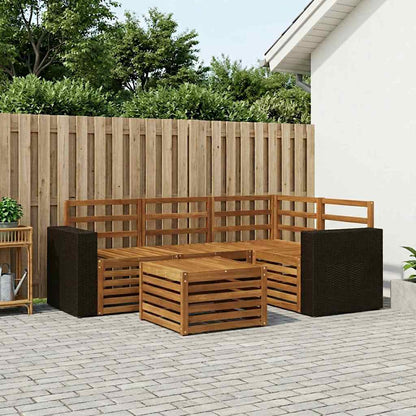 Outdoor Sofa Set 5 pcs Natural 59 x 59 x 37 cm Polyester