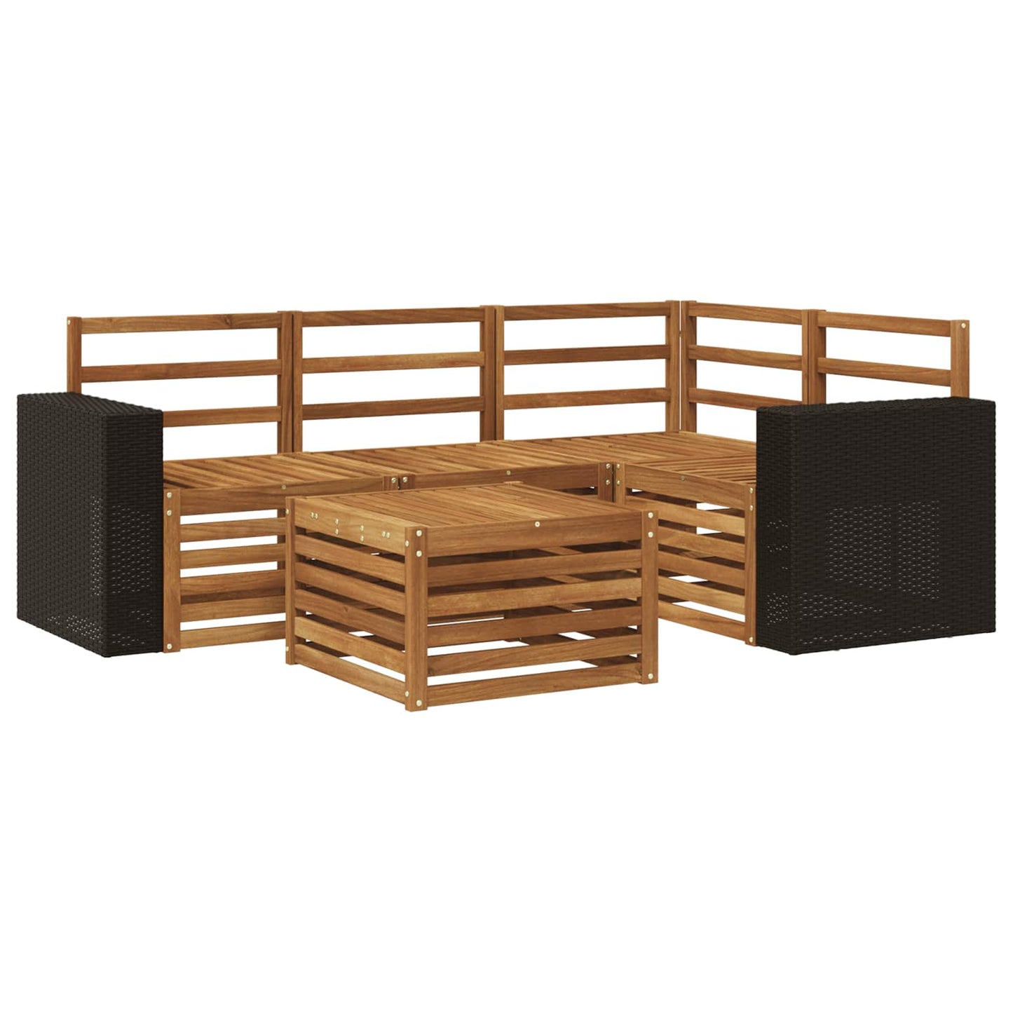 Outdoor Sofa Set 5 pcs Natural 59 x 59 x 37 cm Polyester