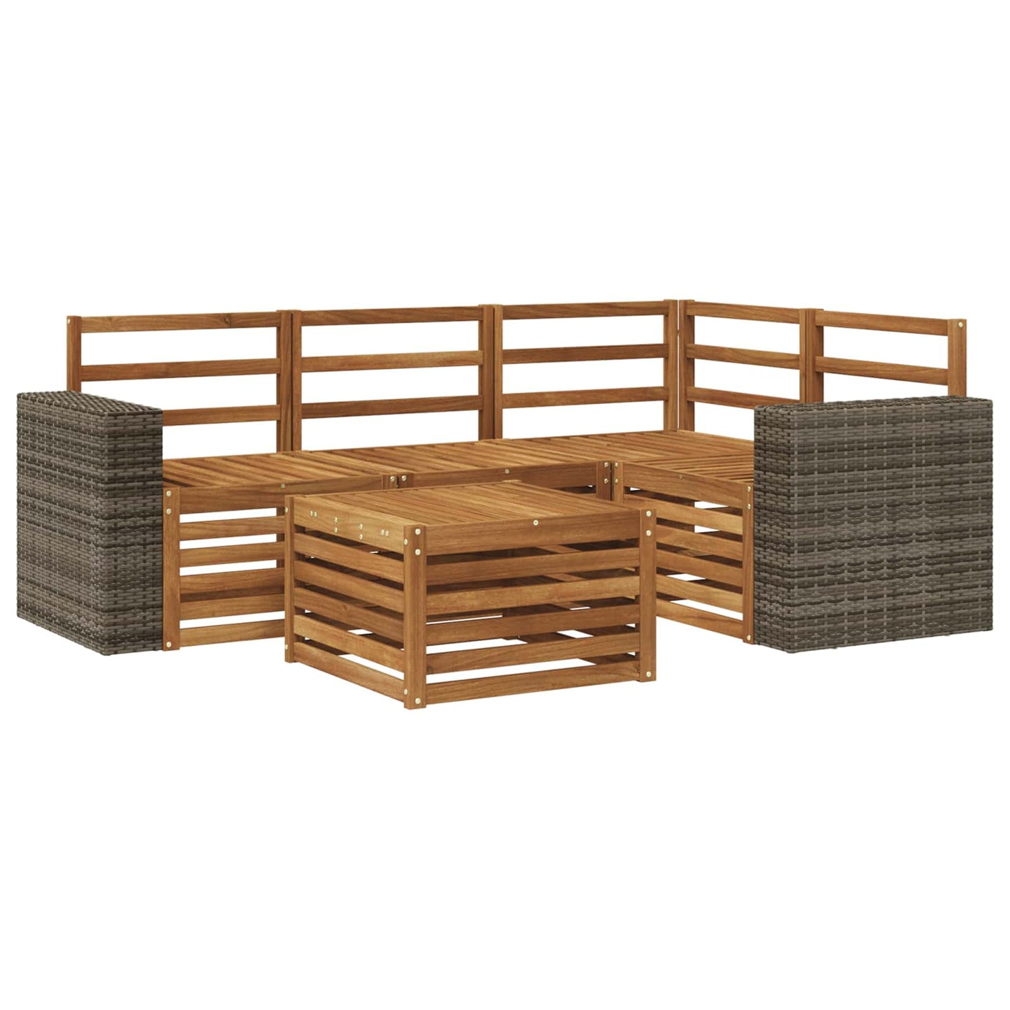 Outdoor Sofa Set 5 pcs Natural 59 x 59 x 37 cm Polyester