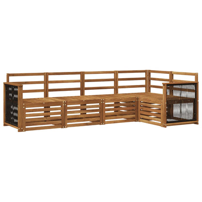 Sectional Sofa Set 4 pcs Natural Solid Acacia Wood