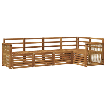 Outdoor Sofa Set 4 pcs Natural Solid Acacia Wood