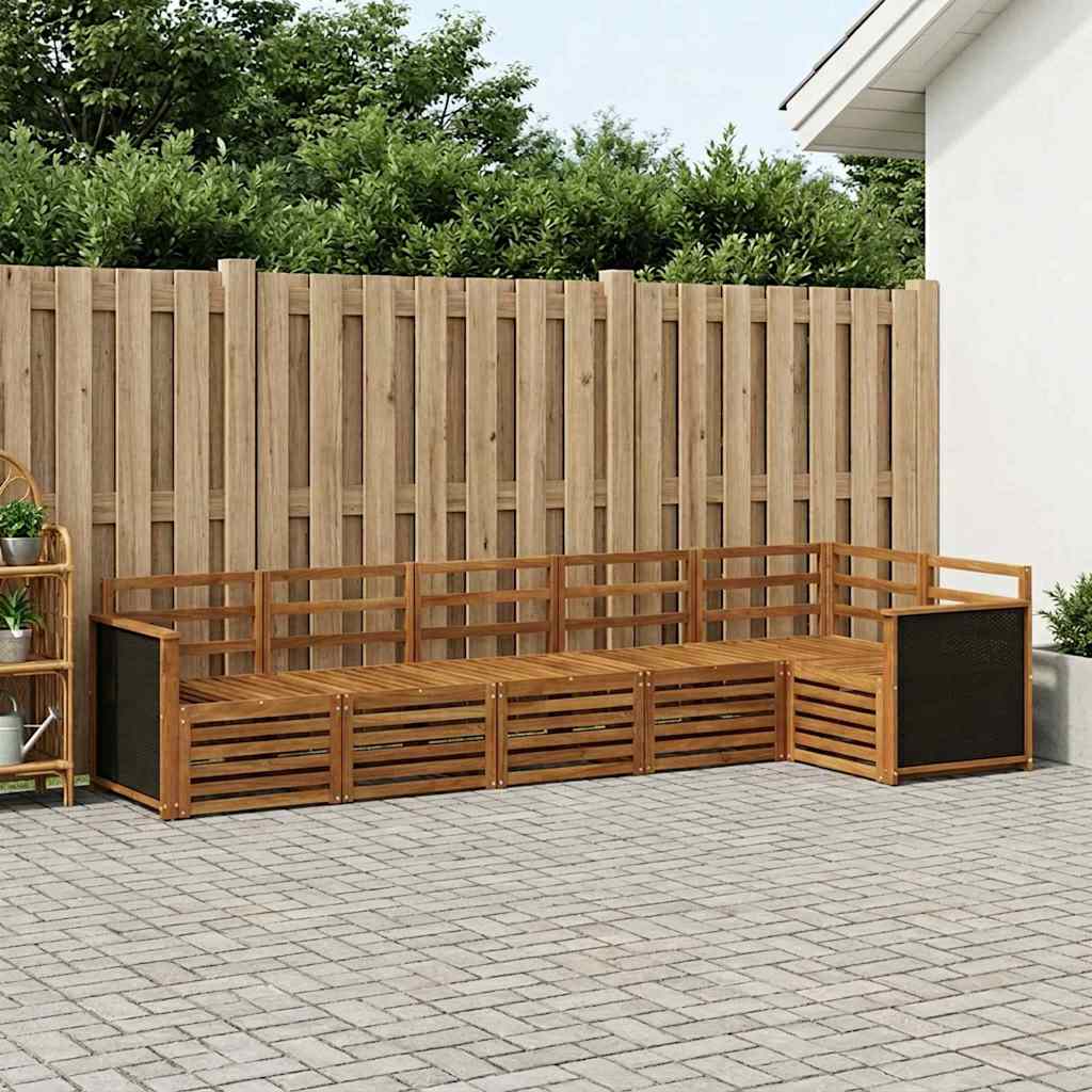 Sectional Sofa Set 5 pcs Natural Solid Acacia Wood