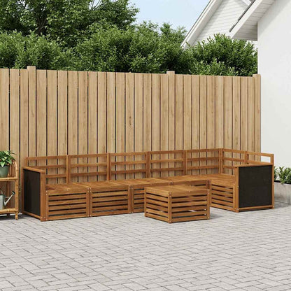 Sectional Sofa Set 6 pcs Natural Solid Acacia Wood