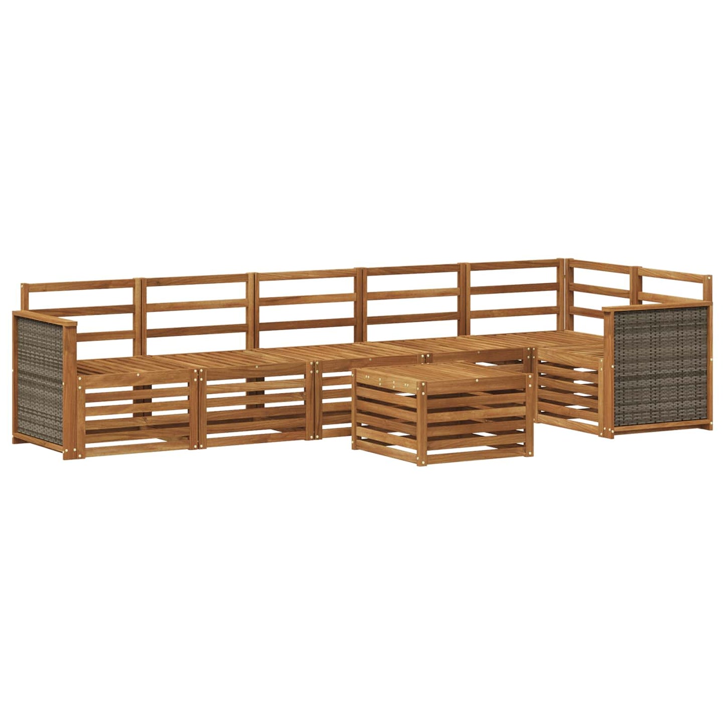 Outdoor Sofa Set 6 pcs Natural Solid Acacia Wood