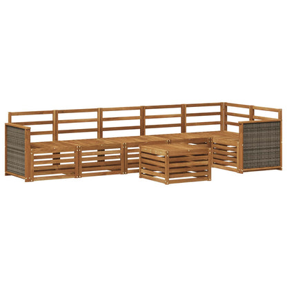 Outdoor Sofa Set 6 pcs Natural Solid Acacia Wood