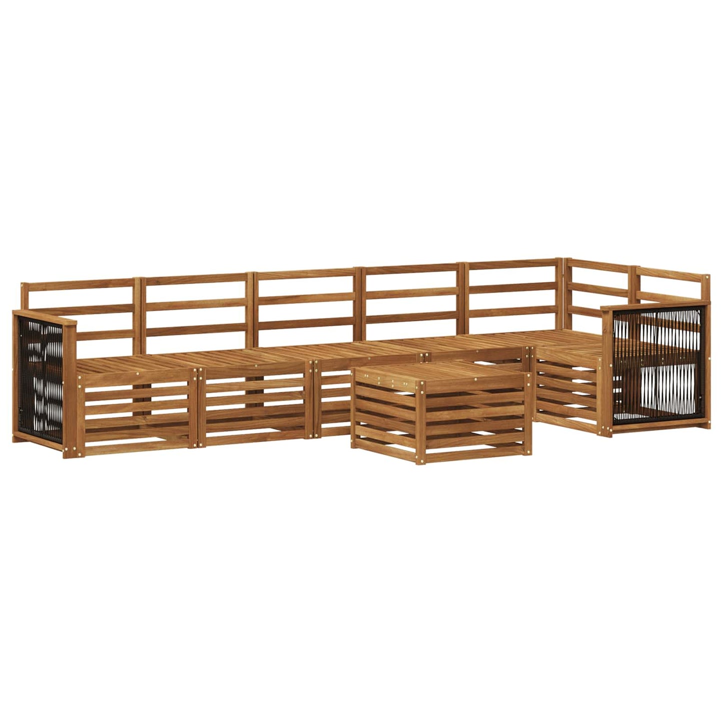 Outdoor Sofa Set 6 pcs Natural Solid Acacia Wood