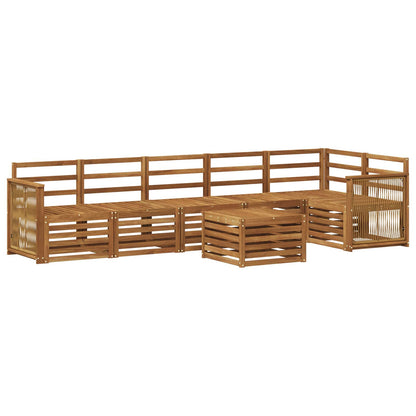 Sectional Sofa Set 6 pcs Natural Solid Acacia Wood