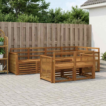 Sectional Sofa Set 6 pcs Natural Solid Acacia Wood