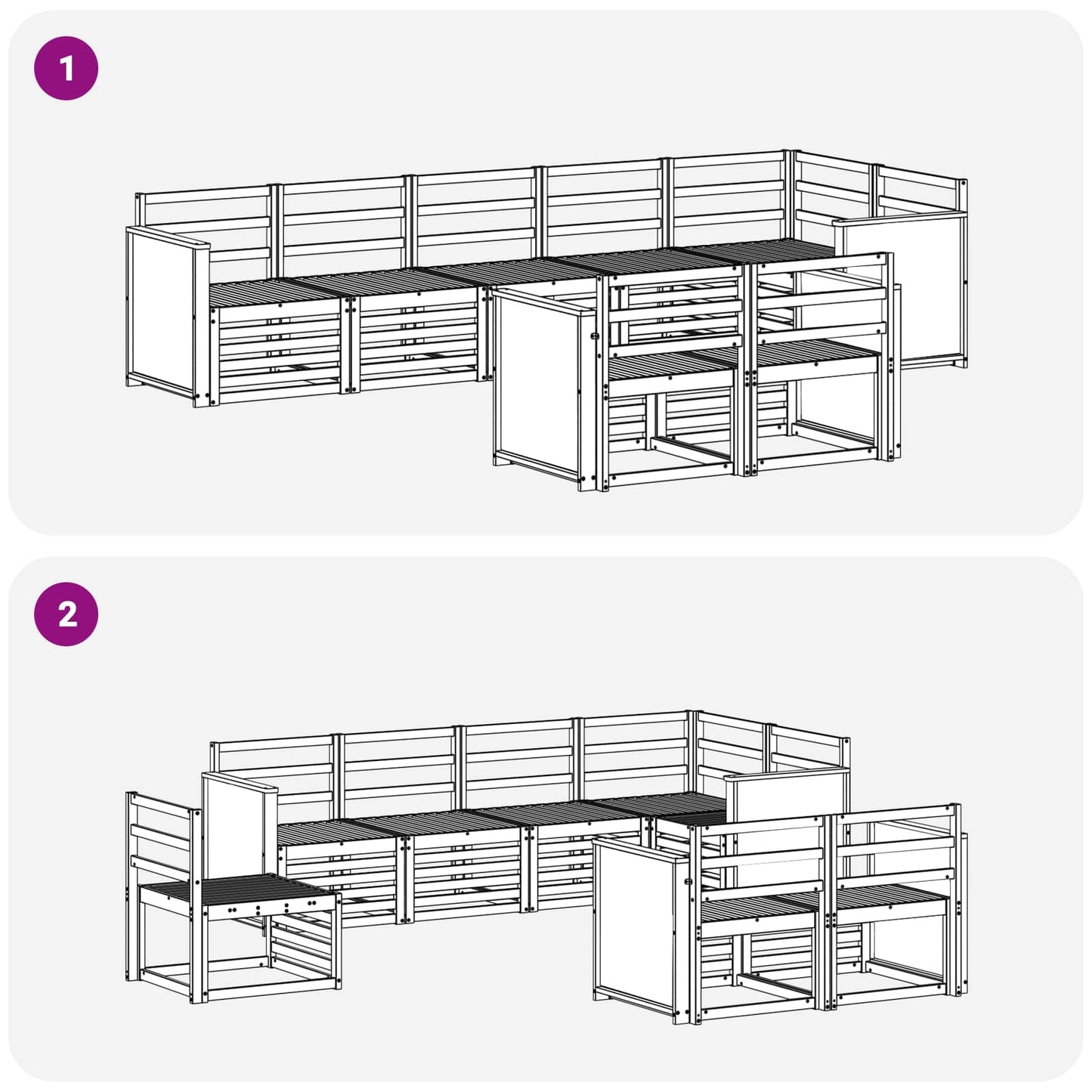 Sofa Sets Solid Acacia Wood