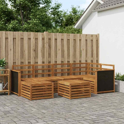 Sectional Sofa Set 6 pcs Natural Solid Acacia Wood
