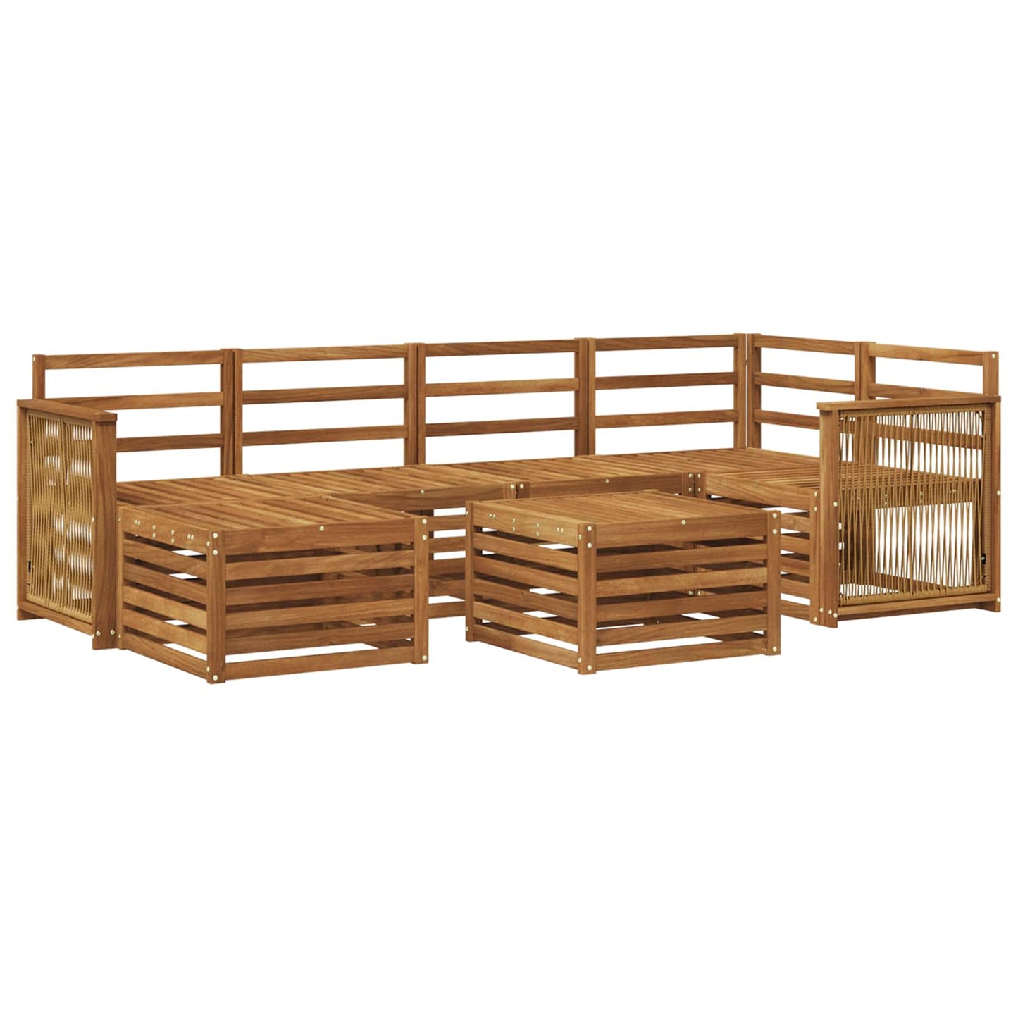 Outdoor Sofa Set 6 pcs Natural Solid Acacia Wood