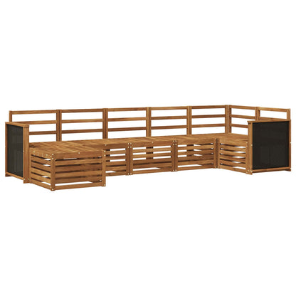 Sectional Sofa Set 6 pcs Natural Solid Acacia Wood
