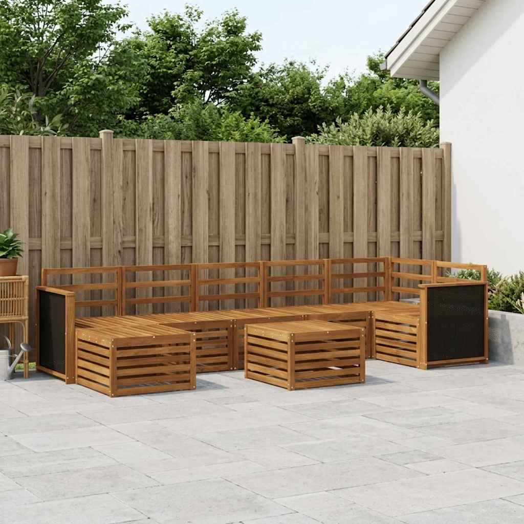 Outdoor Sofa Set 7 pcs Natural Solid Acacia Wood