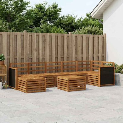 Outdoor Sofa Set 7 pcs Natural Solid Acacia Wood