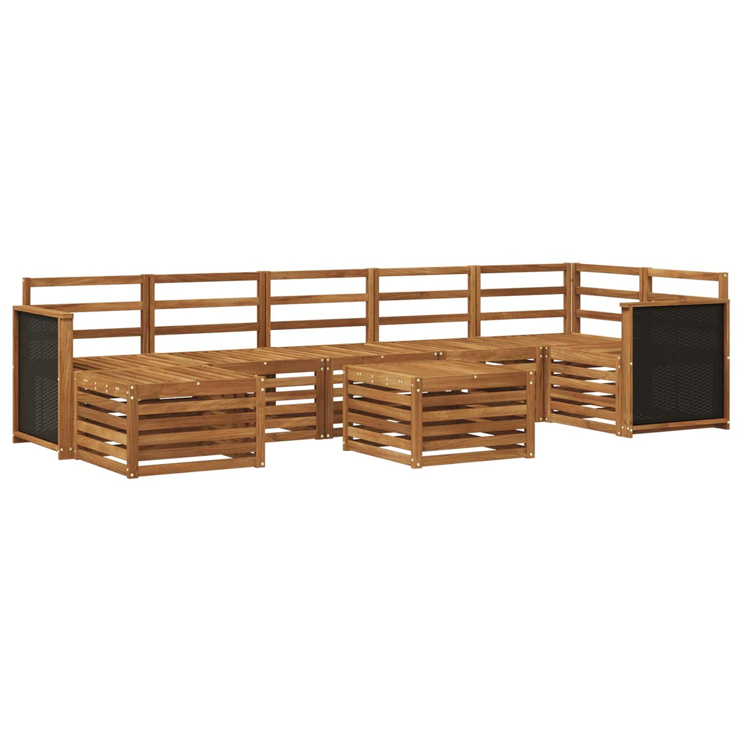 Outdoor Sofa Set 7 pcs Natural Solid Acacia Wood
