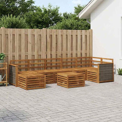 Outdoor Sofa Set 7 pcs Natural Solid Acacia Wood
