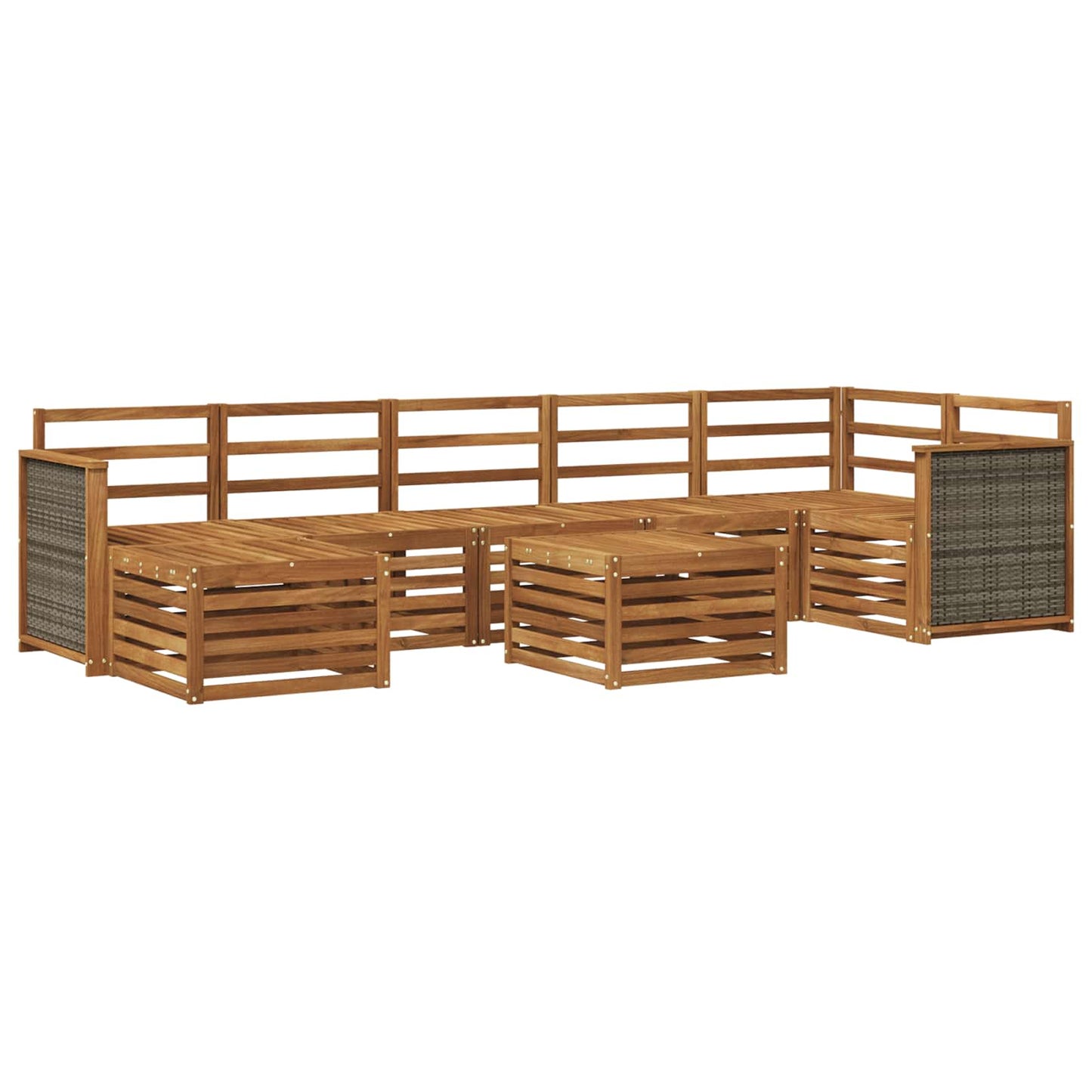 Outdoor Sofa Set 7 pcs Natural Solid Acacia Wood