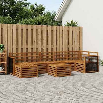 Outdoor Sofa Set 7 pcs Natural Solid Acacia Wood