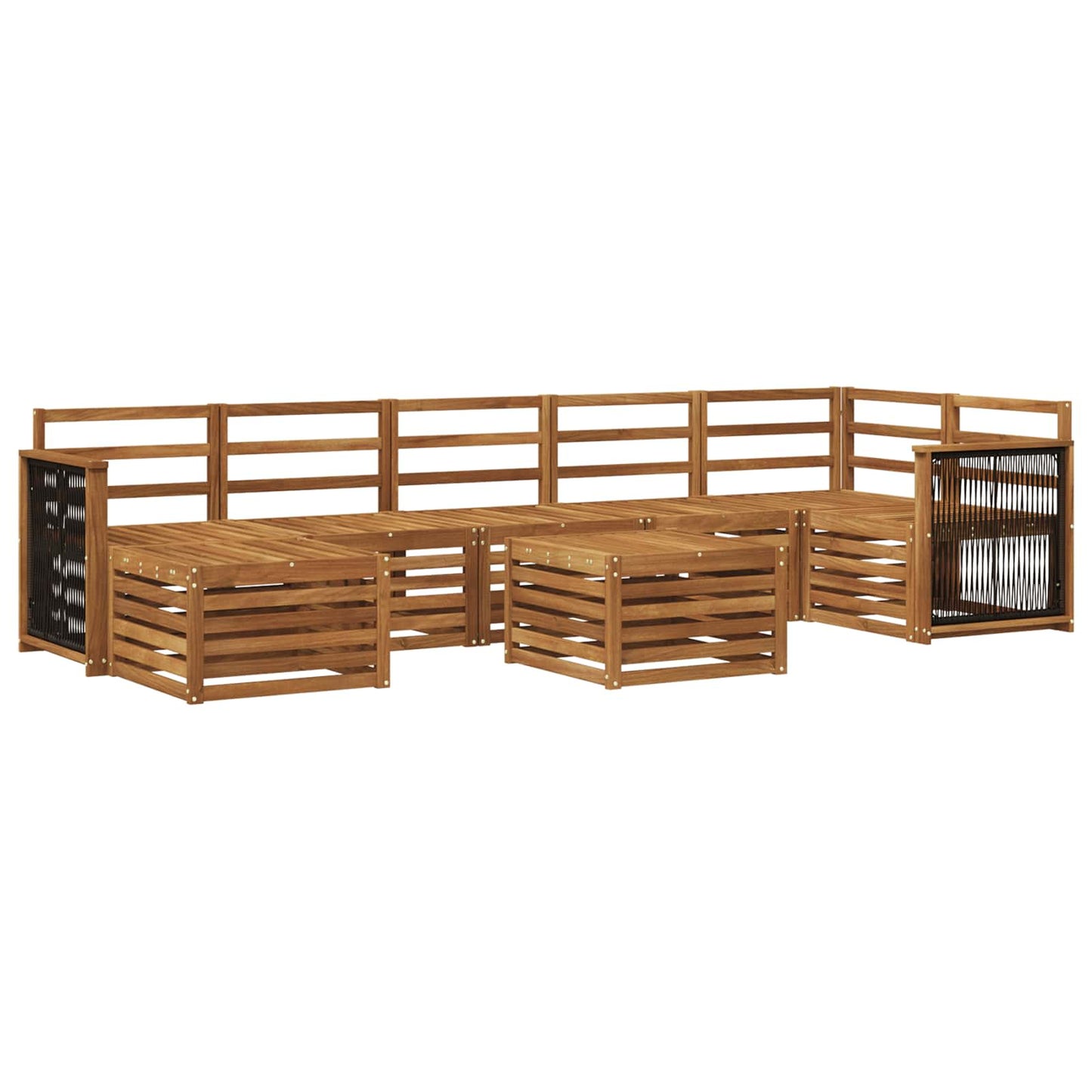 Outdoor Sofa Set 7 pcs Natural Solid Acacia Wood