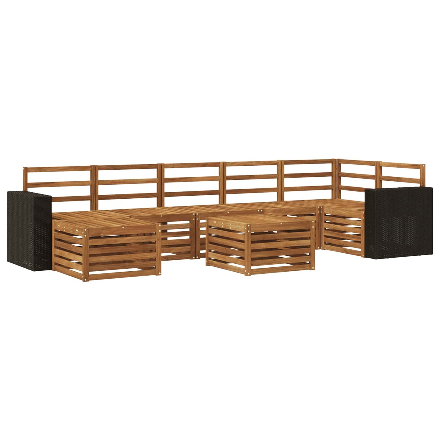 Outdoor Sofa Set 8 pcs Natural Solid Acacia Wood