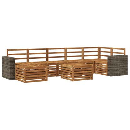 Outdoor Sofa Set 8 pcs Natural Solid Acacia Wood