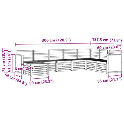 Outdoor Sofa Set 6 pcs Natural Solid Acacia Wood