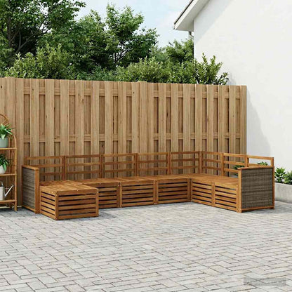 Outdoor Sofa Set 6 pcs Natural Solid Acacia Wood