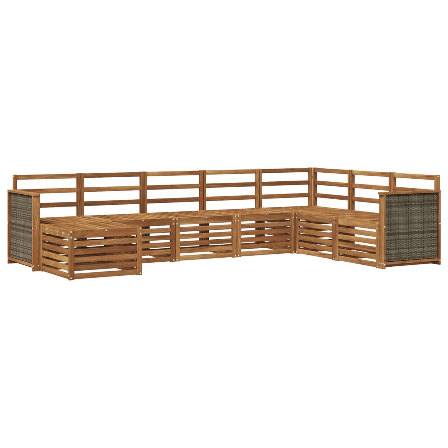 Outdoor Sofa Set 6 pcs Natural Solid Acacia Wood
