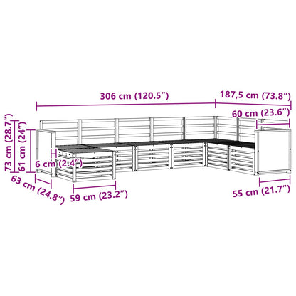 Outdoor Sofa Set 6 pcs Natural Solid Acacia Wood