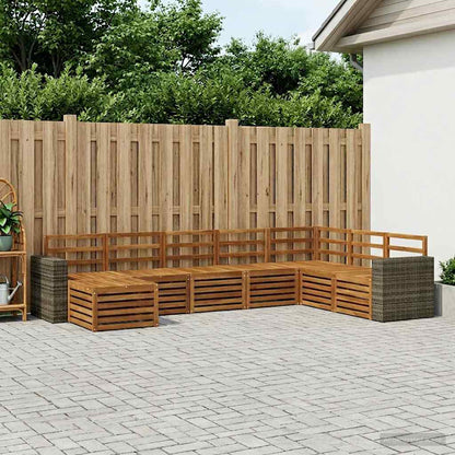 Outdoor Sofa Set 8 pcs Natural Solid Acacia Wood