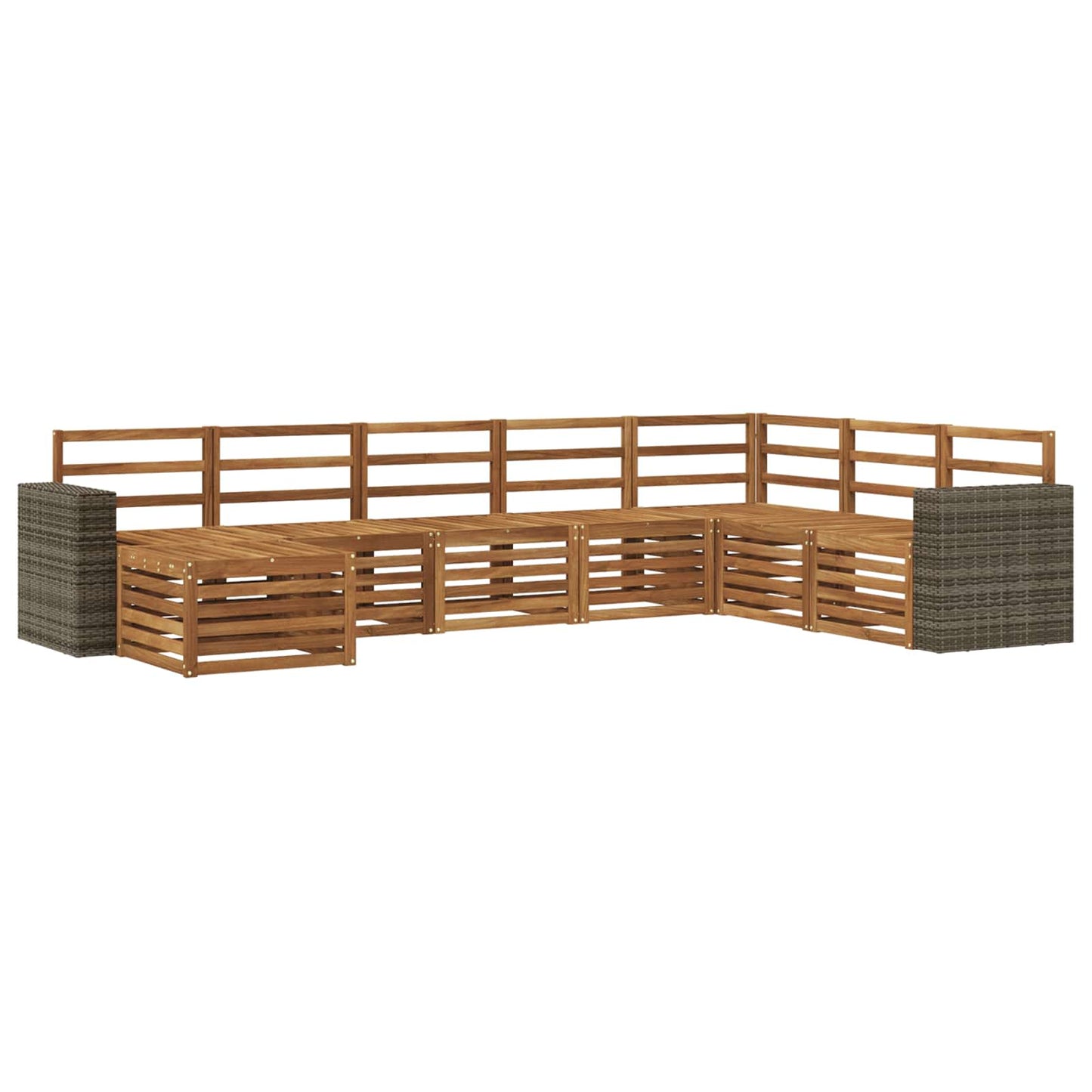 Outdoor Sofa Set 8 pcs Natural Solid Acacia Wood