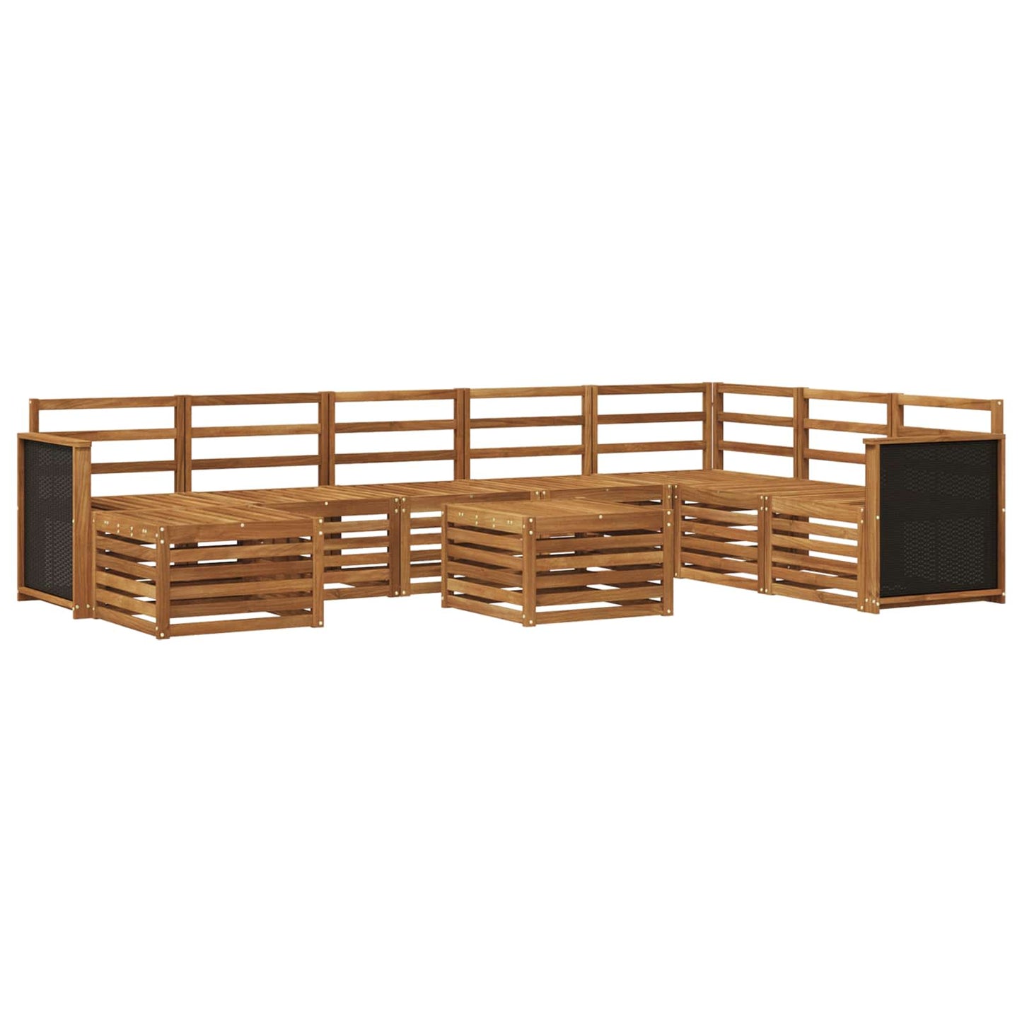 Outdoor Sofa Set 7 pcs Natural Solid Acacia Wood