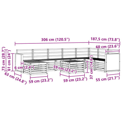 Outdoor Sofa Set 7 pcs Natural Solid Acacia Wood