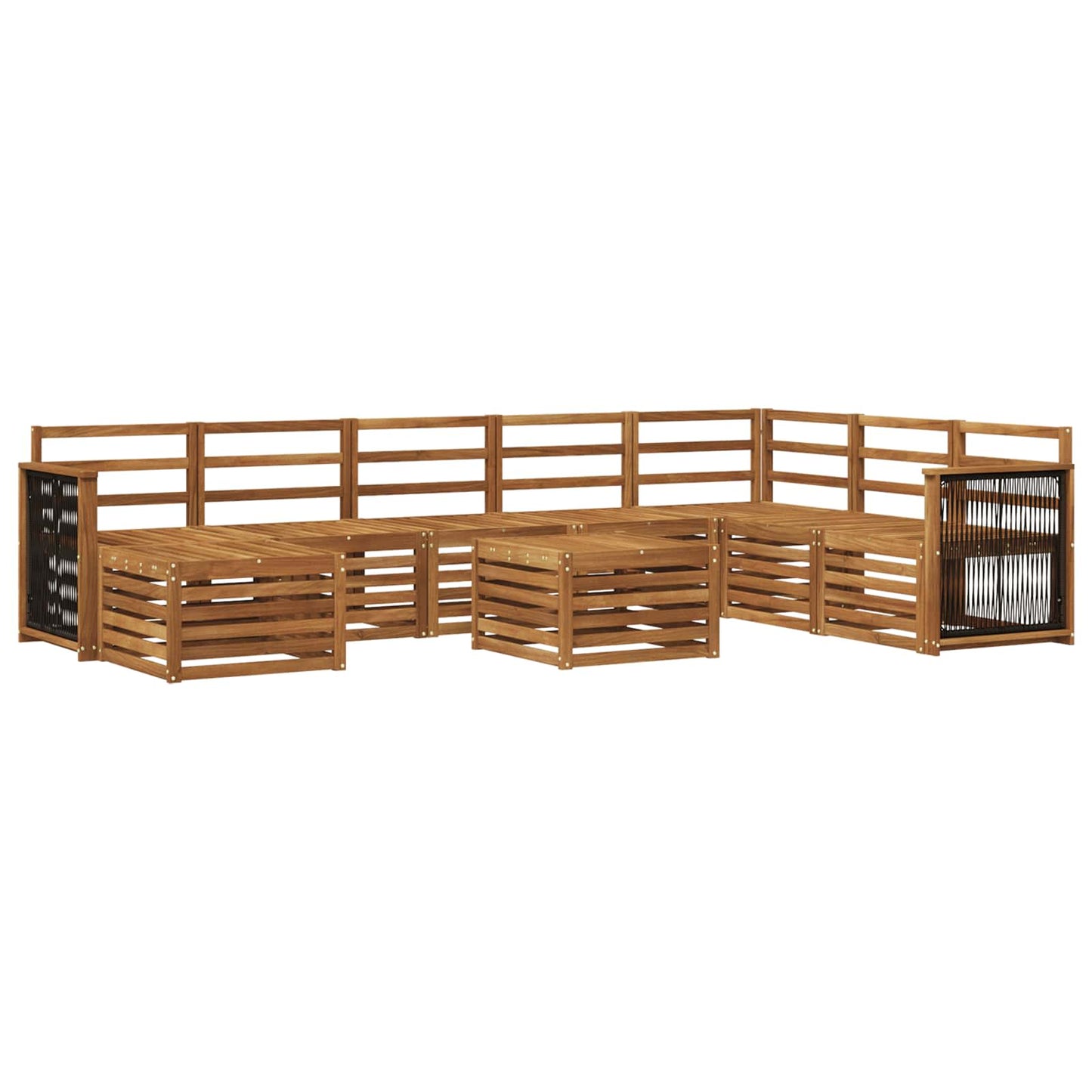 Outdoor Sofa Set 7 pcs Natural Solid Acacia Wood