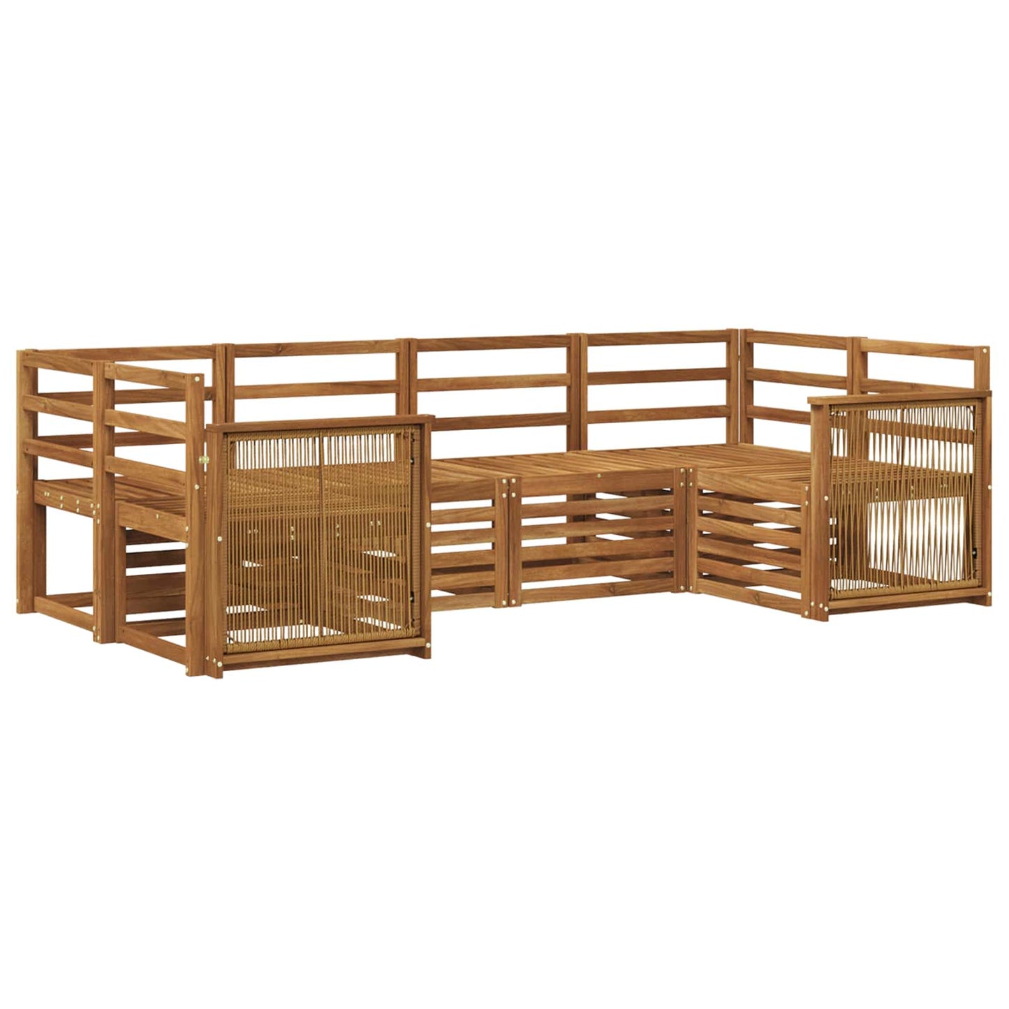 Outdoor Sofa Set 5 pcs Natural Solid Acacia Wood