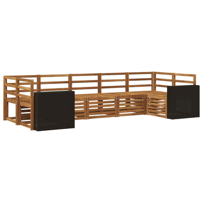 Sectional Sofa Set 7 pcs Natural Solid Acacia Wood