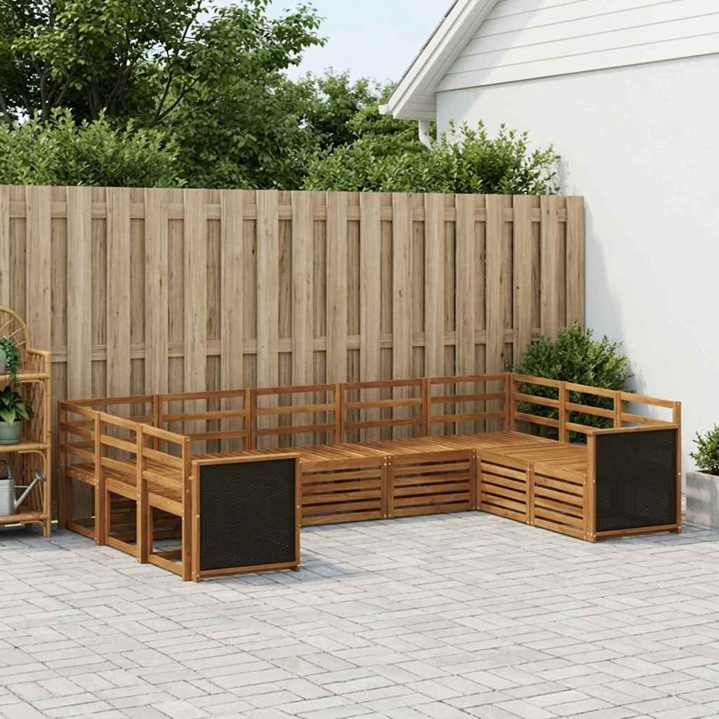 Sectional Sofa Set 7 pcs Natural Solid Acacia Wood