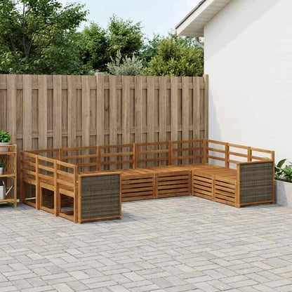 Outdoor Sofa Set 7 pcs Natural Solid Acacia Wood