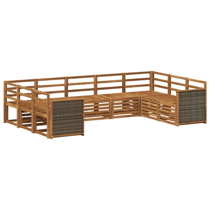 Outdoor Sofa Set 7 pcs Natural Solid Acacia Wood