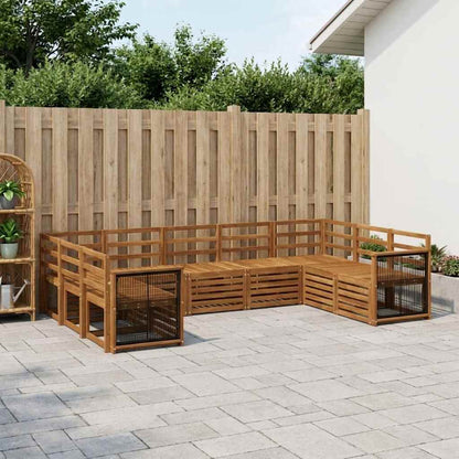 Sectional Sofa Set 7 pcs Natural Solid Acacia Wood