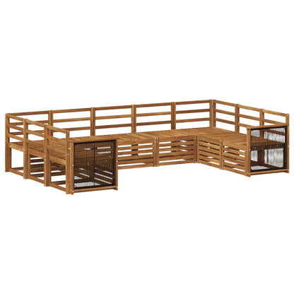 Sectional Sofa Set 7 pcs Natural Solid Acacia Wood