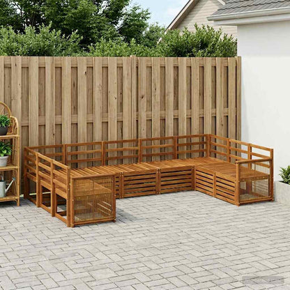 Outdoor Sofa Set 7 pcs Natural Solid Acacia Wood
