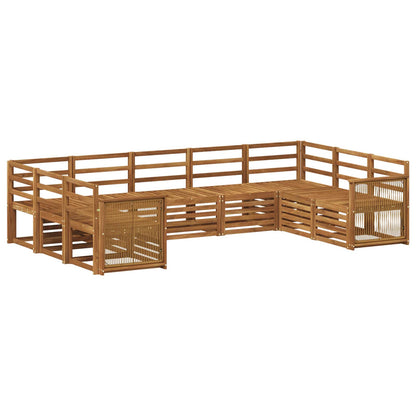 Outdoor Sofa Set 7 pcs Natural Solid Acacia Wood