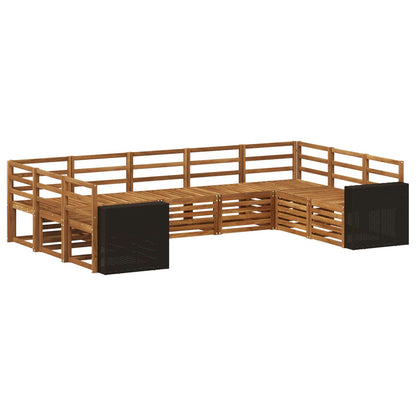 Outdoor Sofa Set 9 pcs Natural Solid Acacia Wood