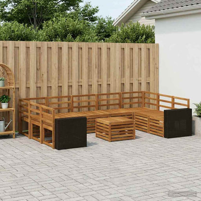 Outdoor Sofa Set 10 pcs Natural Solid Acacia Wood