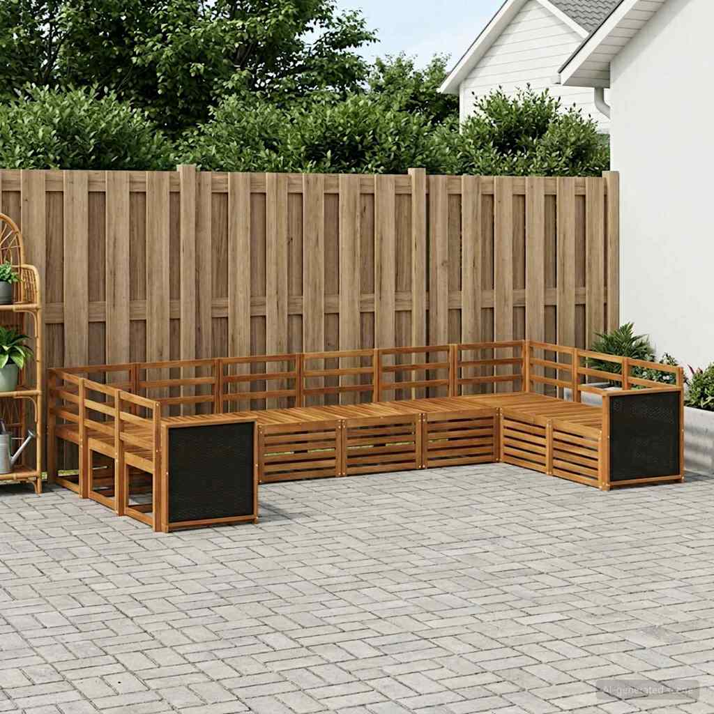 Sectional Sofa Set 7 pcs Natural Solid Acacia Wood