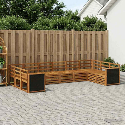 Sectional Sofa Set 7 pcs Natural Solid Acacia Wood