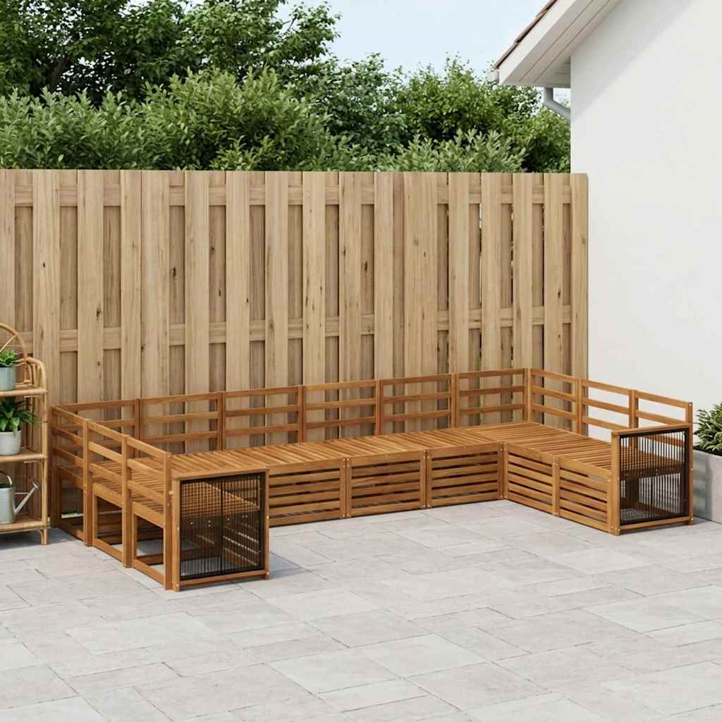 Sectional Sofa Set 7 pcs Natural Solid Acacia Wood