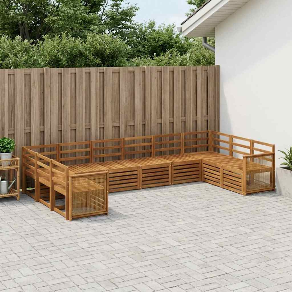 Sectional Sofa Set 7 pcs Natural Solid Acacia Wood